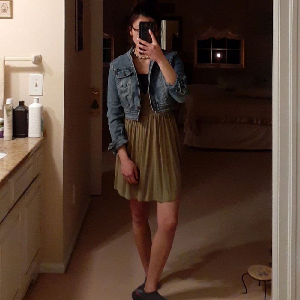 Olive Green Mini Dress